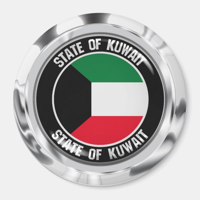 Kuwait Round Emblem Magnet (Front)