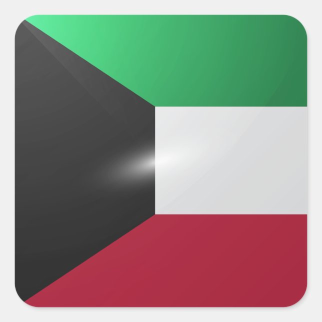 Kuwait square glossy flag sticker (Front)