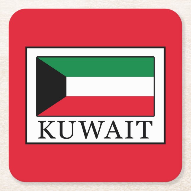Kuwait Square Paper Coaster (Front)