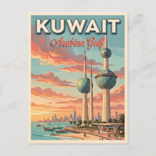 Kuwait Towers Arabian Gulf Vintage Travel Postcard