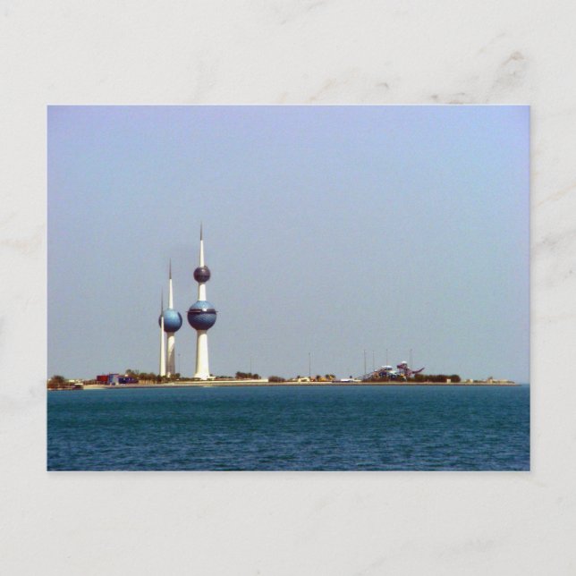 Kuwait Towers ocean view Postcard (Front)
