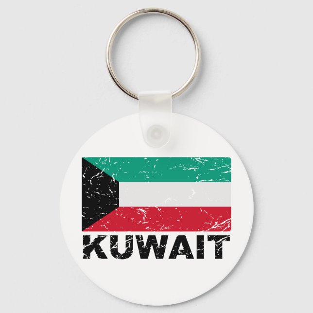 Kuwait Vintage Flag Key Ring (Front)