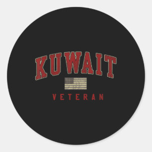 Kuwait War Veteran Shirt Military Service  Classic Round Sticker