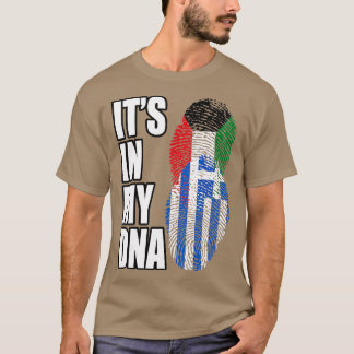 Kuwaiti And Greek Mix DNA Heritage Flag  T-Shirt