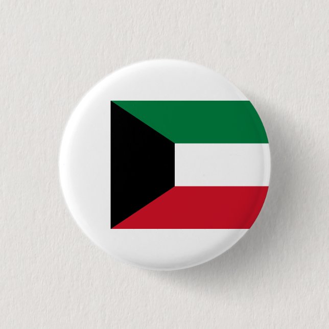 Kuwaiti Flag, Flag of Kuwait 3 Cm Round Badge (Front)