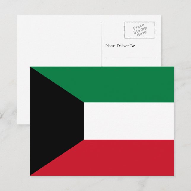 Kuwaiti Flag, Flag of Kuwait Postcard (Front/Back)
