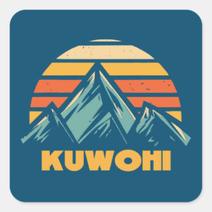 Kuwohi North Carolina Tennessee Retro Turquoise Square Sticker