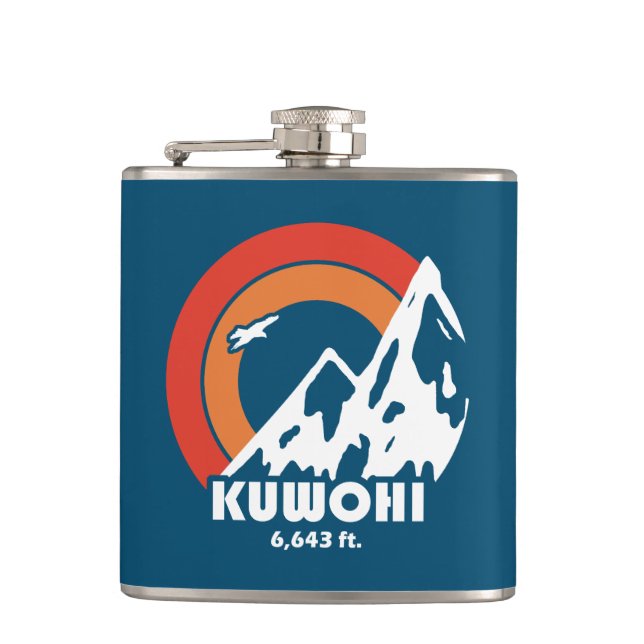 Kuwohi North Carolina Tennessee Sun Eagle Hip Flask (Front)