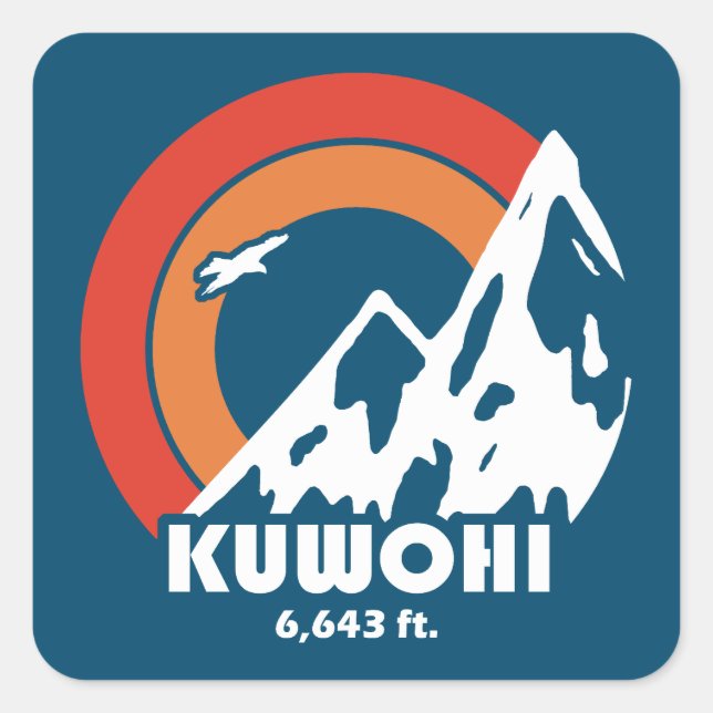 Kuwohi North Carolina Tennessee Sun Eagle Square Sticker (Front)