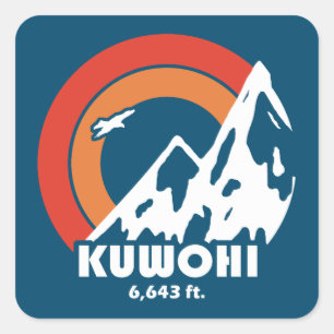Kuwohi North Carolina Tennessee Sun Eagle Square Sticker