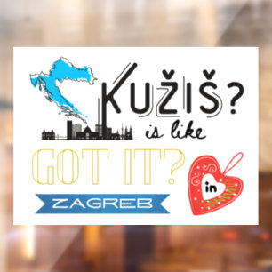 Kužiš? Zagreb Croatia Window Cling