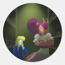 Kuzoura and Crayfish Girl Classic Round Sticker