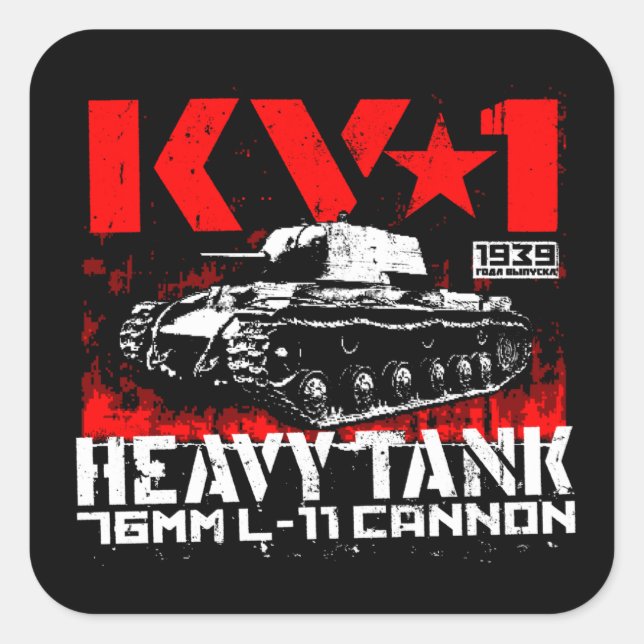 KV-1 Soviet heavy tank Square Sticker (Front)