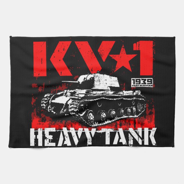 KV-1 Soviet heavy tank Tea Towel (Horizontal)