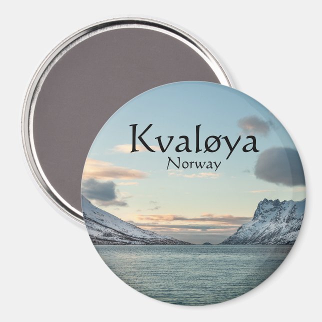 Kvaloya Island Norway Magnet (Front/Back)