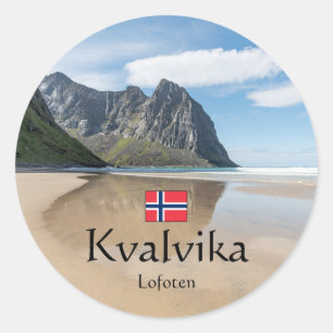 Kvalvika Lofoten Norway Classic Round Sticker