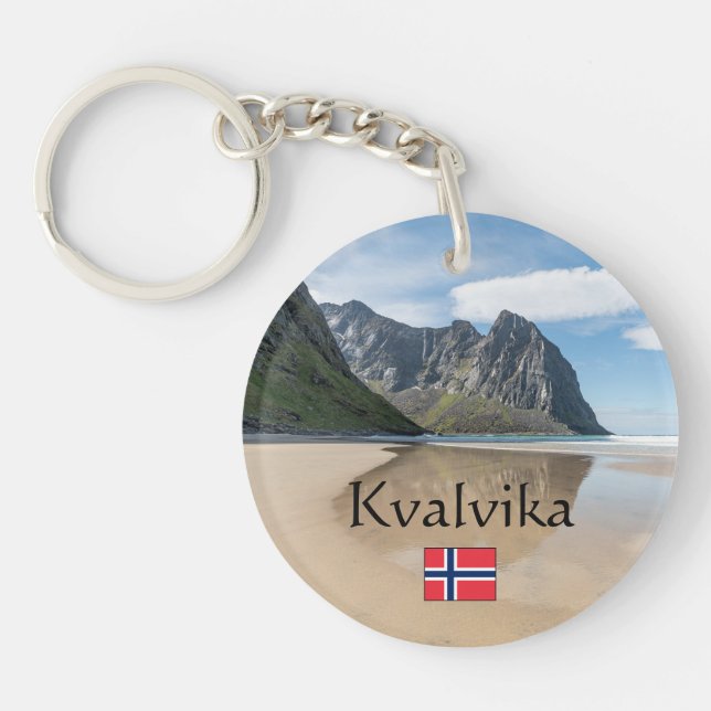 Kvalvika Lofoten Norway Key Ring (Front)
