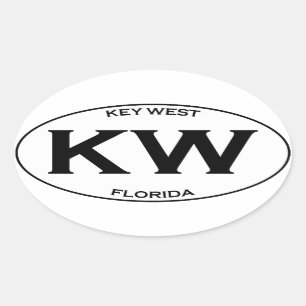 KW-Kew West Florida Oval Sticker