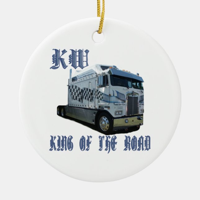 KW King of the Road Ceramic Tree Decoration (Front)