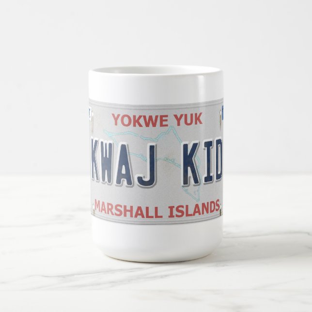 Kwaj Kid Vanity License Plate Coffee Mug (Center)