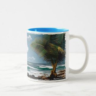 Kwajalein, Marshall Islands Palm and Beach Two-Tone Coffee Mug