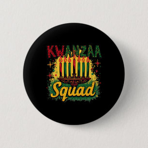 Kwanza Squad Afro-american Happy Kwanza Family Mat 6 Cm Round Badge