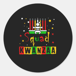 Kwanza Squad Family Christmas Afro-american Happy Classic Round Sticker