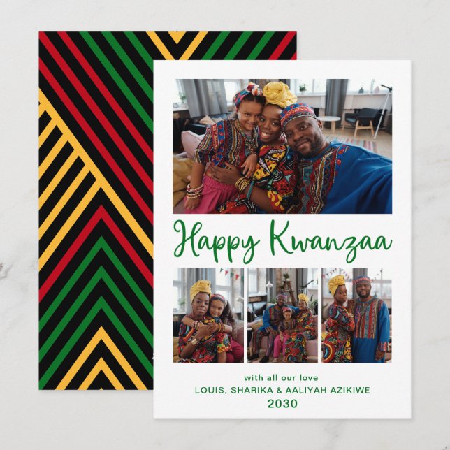 Kwanzaa 4 Photo Holiday Card (Front/Back)