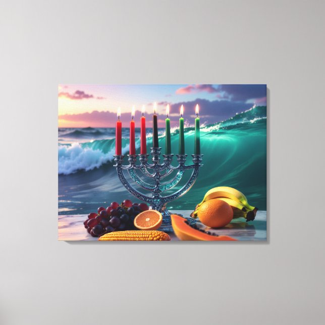 KWANZAA - 7 NIGHTS - KINARA CANVAS PRINT (Front)