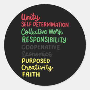 Kwanzaa 7 Principles African American Black Pride  Classic Round Sticker
