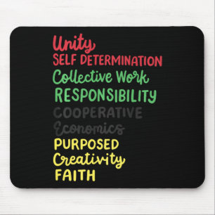 Kwanzaa 7 Principles African American Black Pride  Mouse Mat