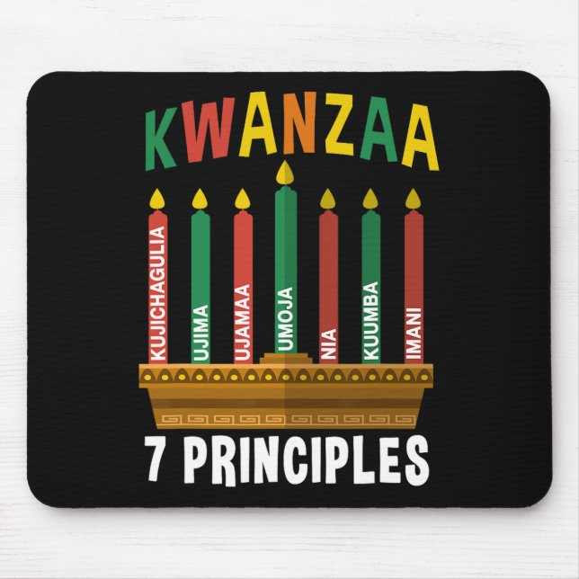Kwanzaa 7 Principles Candles Kinara Pan Africans P Mouse Mat (Front)