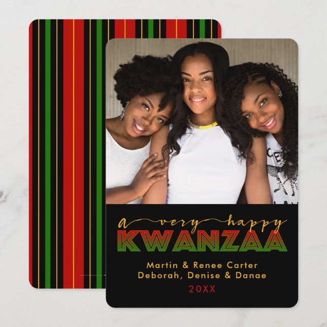 Kwanzaa | A Very Happy Kwanzaa Photo Card (Front/Back)