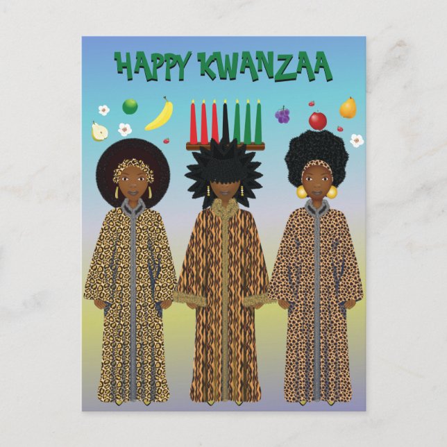 Kwanzaa African American Choir Holiday Postcard (Front)