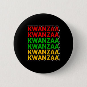 Kwanzaa African American Heritage Stacked 6 Cm Round Badge