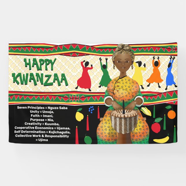 Kwanzaa African American Holiday Banner (Horizontal)