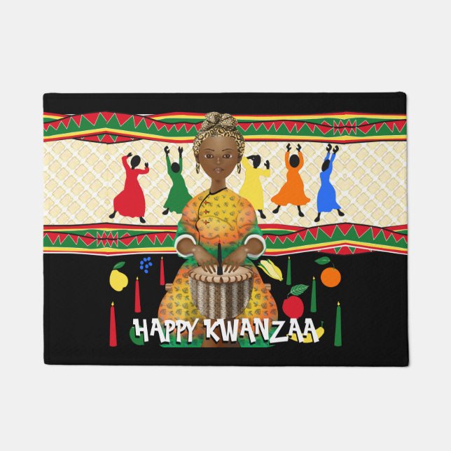 Kwanzaa African American Holiday Doormat (Front)