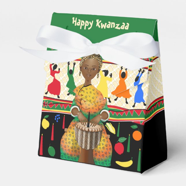 Kwanzaa African American Holiday Favour Box (Front Side)
