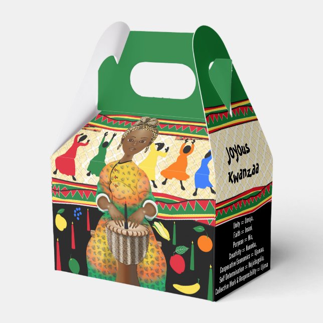 Kwanzaa African American Holiday Favour Box (Front Side)