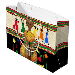 Kwanzaa African American Holiday Large Gift Bag