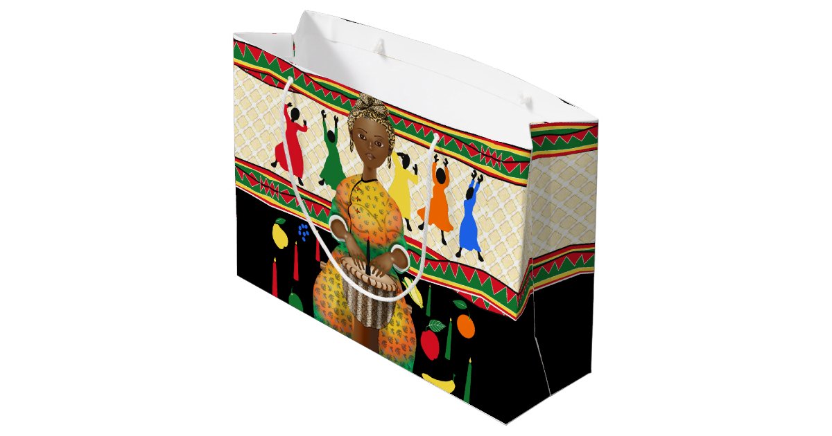 Kwanzaa African American Holiday Large Gift Bag Zazzle