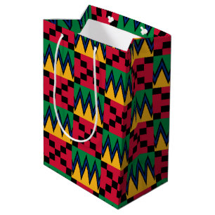 Kwanzaa African Geometric Print (4) Medium Gift Bag