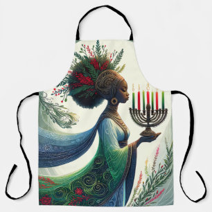 Kwanzaa Beautiful Woman with Kinara Apron