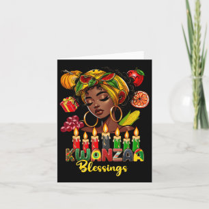 Kwanzaa Blessings Afro American Celebration Black Card