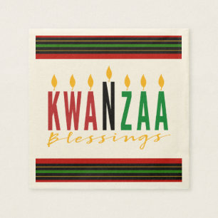Kwanzaa Blessings   Kinara Napkin