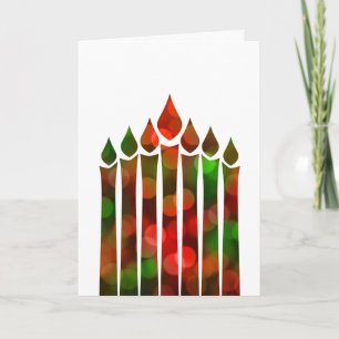 Kwanzaa Bokeh Kinara Holiday Card