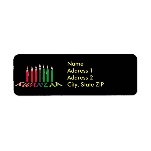 Kwanzaa Candles Address Labels (Front)