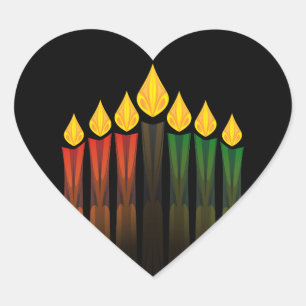 kwanzaa candles heart sticker