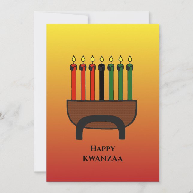 Kwanzaa Candles Holiday Card (Front)