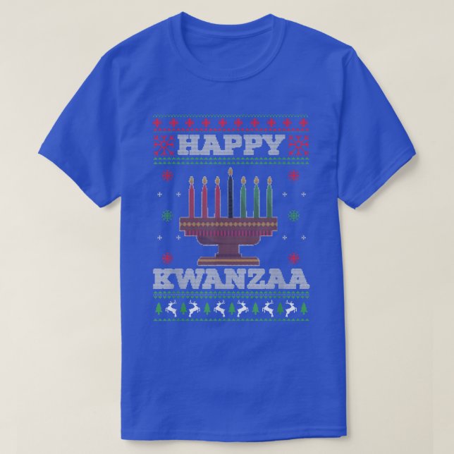 Kwanzaa Candles Ugly Christmas Sweater Style  (Design Front)